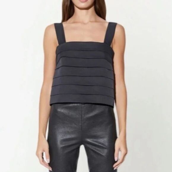 RtA Romana Top Black Layered Square Neck Tank NWT - Picture 1 of 12